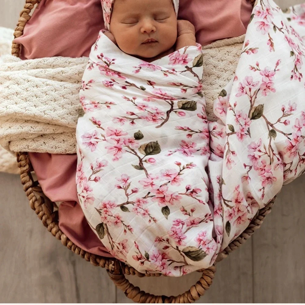 Floral newborn footie & swaddle blanket (NWT) bundle